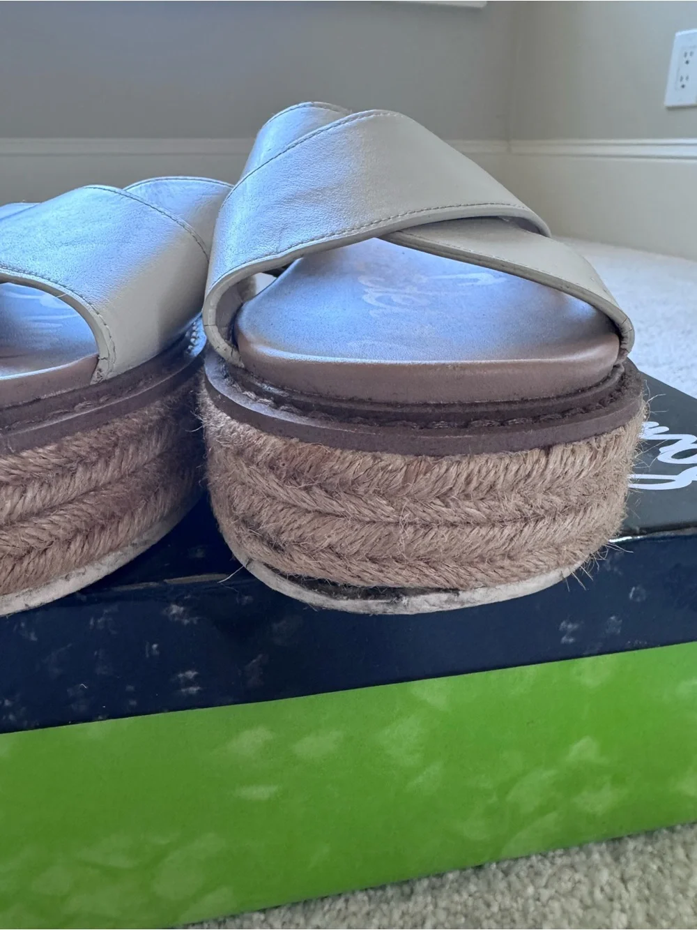 White Espadrille Slide Sandal 8M